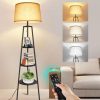 Lampadaire Trépied avec Étagères et Télécommande Lampadaire Trépied avec Étagères et Télécommande