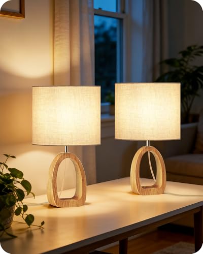 Lampe de Chevet en Bois - Lot de 2