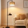 Lampe de sol en rotin avec table intégrée Lampe de sol en rotin avec table intégrée
