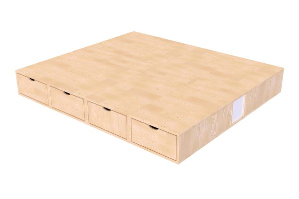 Lit double avec rangement Cube - 160x200