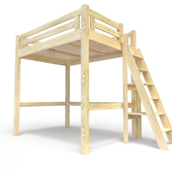 Lit Mezzanine Adulte 120x200 en Bois