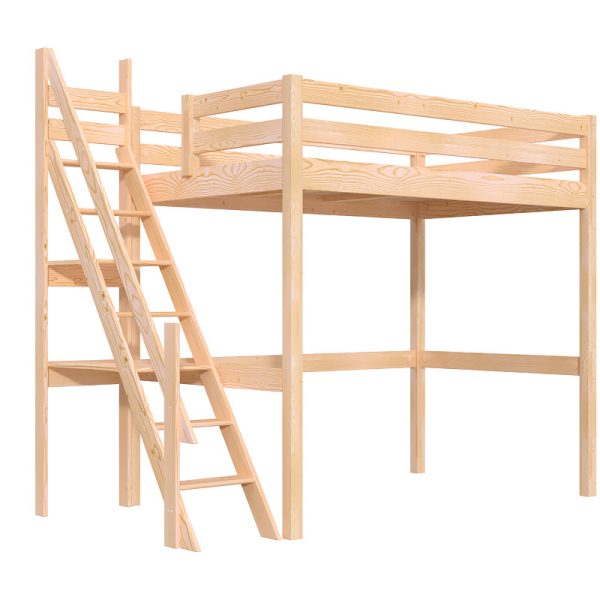 Lit mezzanine bois 120x200 Sylvia