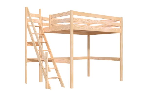 Lit mezzanine en bois 140x200 Sylvia