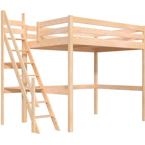 Lit mezzanine en bois 140x200 Sylvia