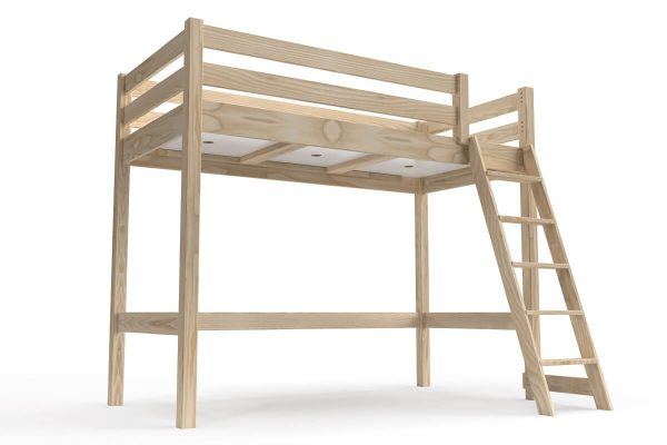 Lit mi-hauteur en bois 90x200