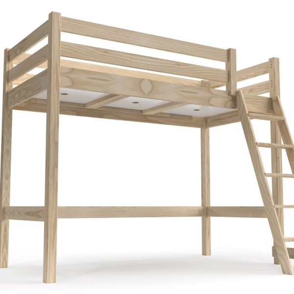 Lit mi-hauteur en bois 90x200