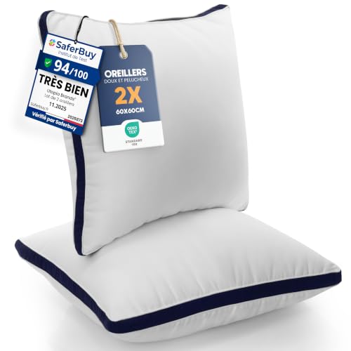 Lot de 2 Oreillers Utopia Bedding 60x60 cm