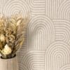 Papier Peint Intissé Taupe Lignes Arquées