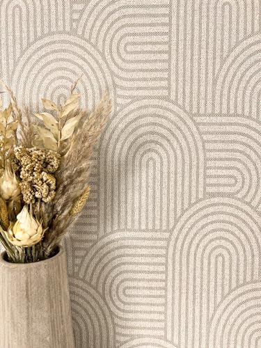 Papier Peint Intissé Taupe Lignes Arquées Papier Peint Intissé Taupe Lignes Arquées