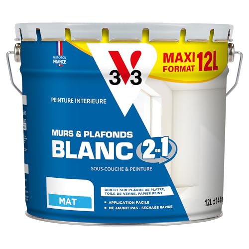 Peinture blanche mat pour murs et plafonds Peinture blanche mat pour murs et plafonds
