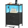Table de Chevet LED Somdot avec Rangement