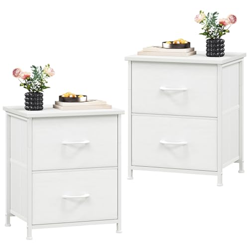 Table de Chevet Lot de 2 en Blanc