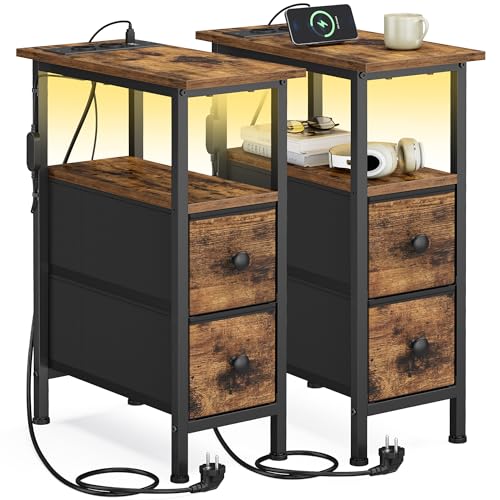 Table de Chevet SONGMICS avec Lumières LED