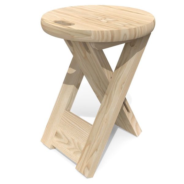 Tabouret pliable en bois vintage Tabouret pliable en bois vintage