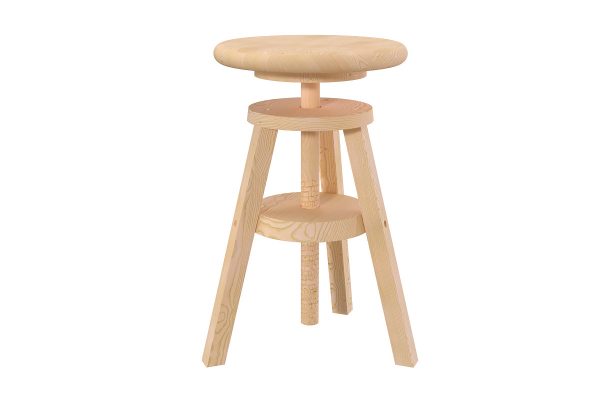 Tabouret Réglable en Bois Massif