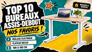 Miniature du top 10 des bureaux assis-debout électriques avec un bureau réglable en hauteur, un ordinateur portable et une plante