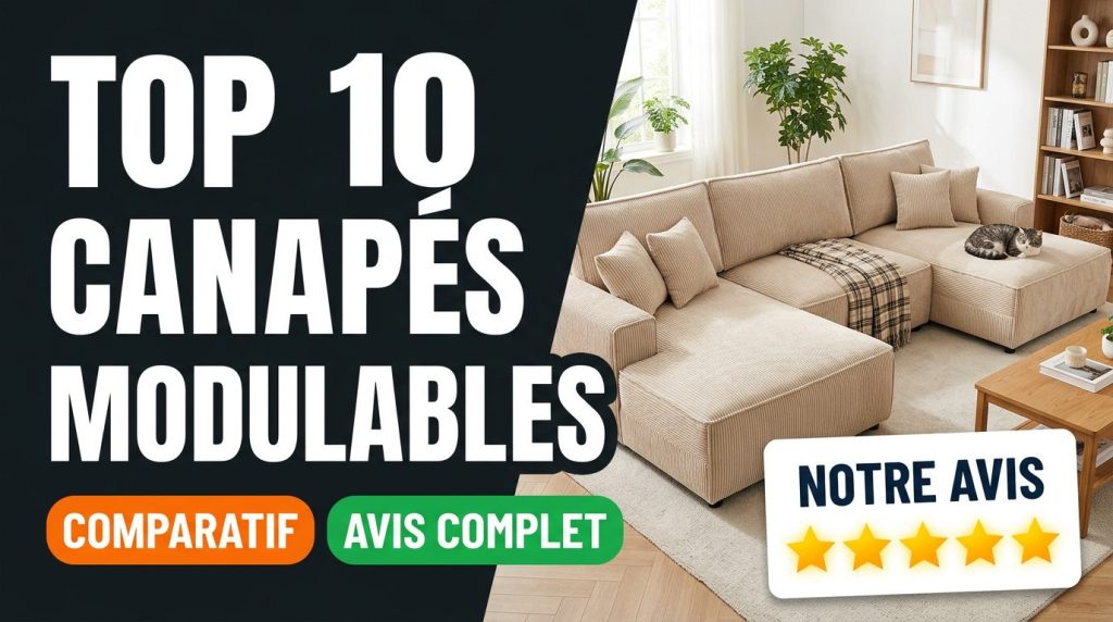 Top 10 canapés modulables Miniature du comparatif des 10 meilleurs canapés modulables avec un canapé d'angle beige