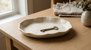 Vide-poche en carton mâché décoratif fait main